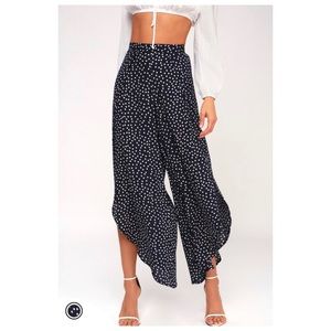 Rd Style Digby Navy Blue Polka Dot Flyaway Pants